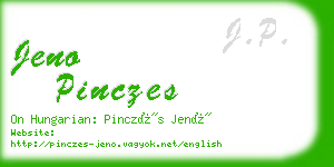 jeno pinczes business card
